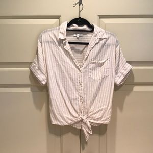 MADEWELL tie front Top Size M